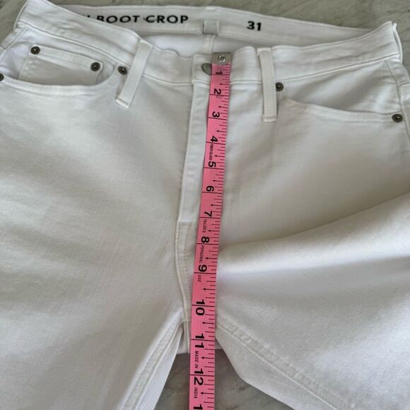 J. Crew 9" demi-boot crop jean in white wash raw hem size 31 - Picture 12 of 13
